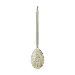 Maileg Easter Decoration, Hanging - Easter Egg with Leaves - Dark Mint
