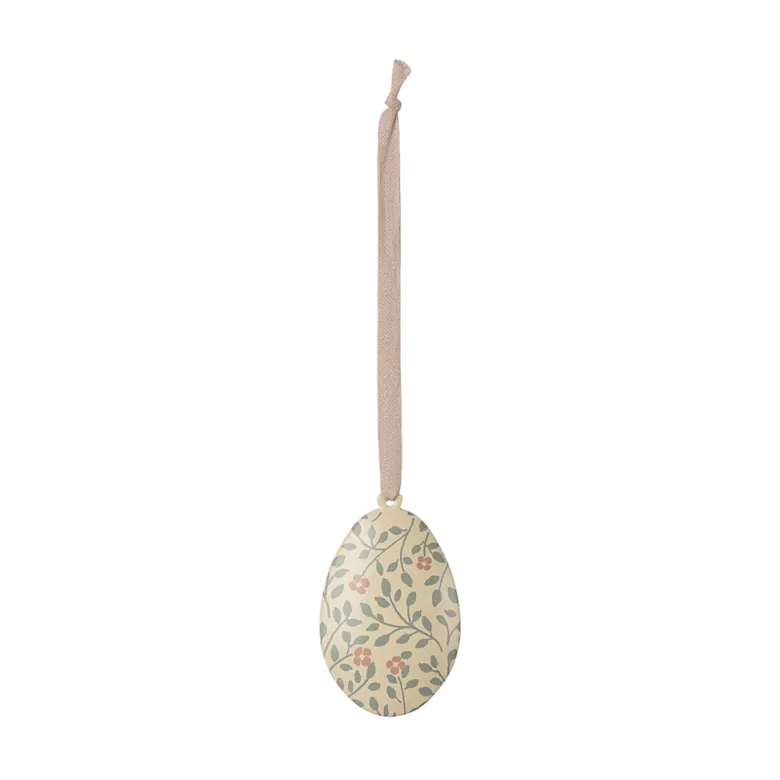 Maileg Easter Decoration, Hanging - Easter Egg with Leaves - Olive