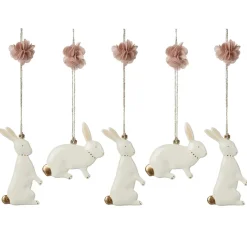 Maileg Easter Decorations, Metal Ornament - Set of 5 Easter Bunnies
