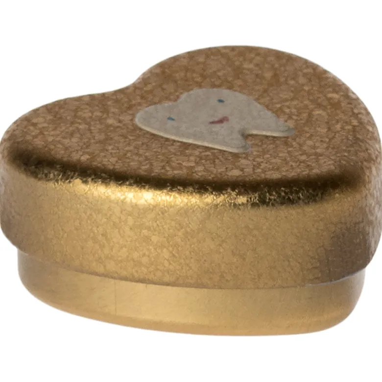 Maileg Tooth Fairy Tin for Milk Teeth, Small - Gold