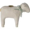 Maileg Wooden Candle Holder, Lamb - Mint