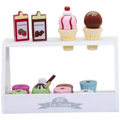 Mamamemo Wooden Ice Cream Stand, 16 Pieces