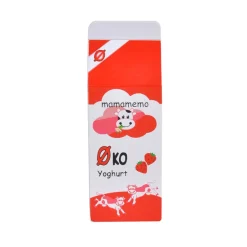 MaMaMeMo Wooden Play Food, Organic Yogurt with Strawberries