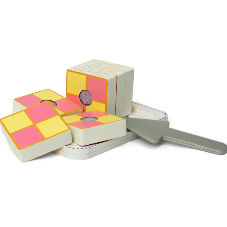 MaMaMeMo Wooden Play Food, Battenberg Cake
