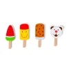 MaMaMeMo Wooden Play Food, Set of 4 Ice Cream Popsicles