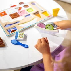 Melissa & Doug 2-in-1 Play Set, Magnetic Puzzle and Play Food - Ice Cream