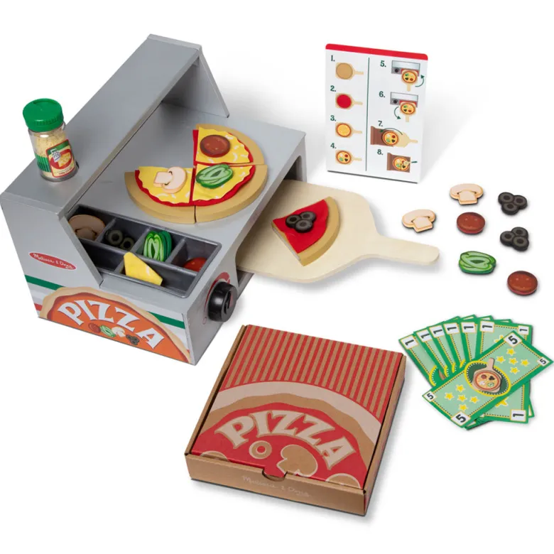 Melissa & Doug Play Food, Build-Your-Own Pizza Set - 41 Pieces