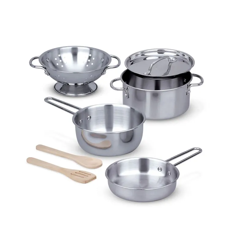 Melissa & Doug Pots and Pans Set, 8 Pieces