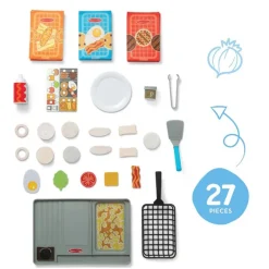 Melissa & Doug Water Wow Play Food with Water-Activated Color Change, Grillbar