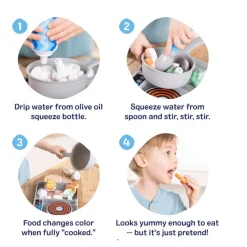 Melissa & Doug Water Wow Play Food with Water-Activated Color Change, Cooktop with Pot