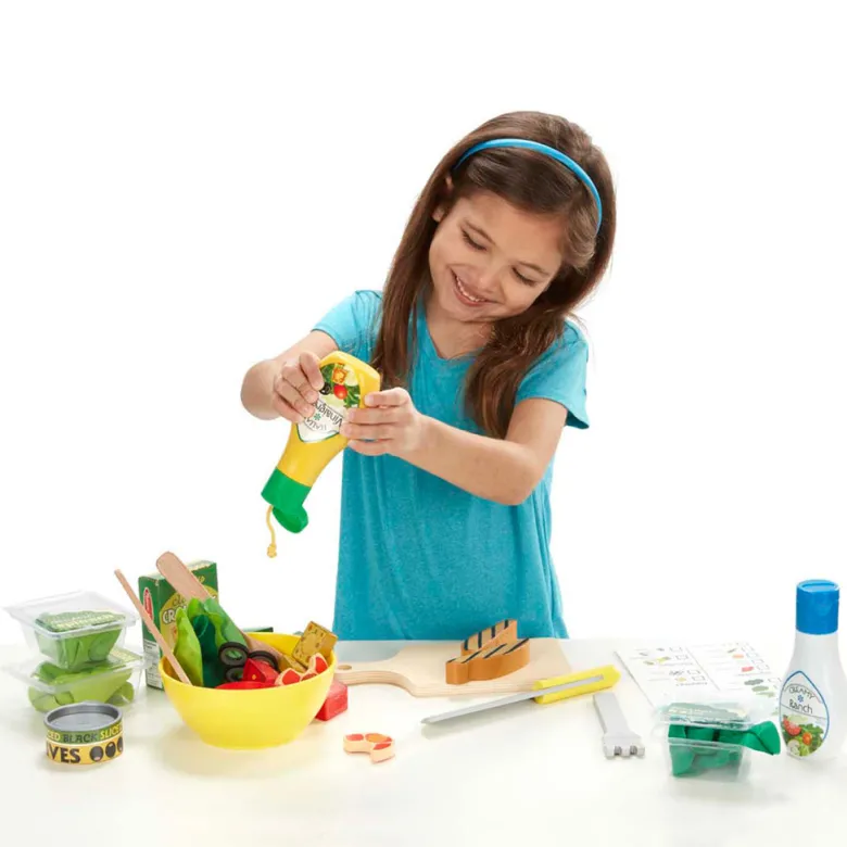 Melissa & Doug Wooden Play Food, Salad Set