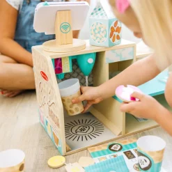 Melissa & Doug Wooden Play Food Set, Barista Coffee Bar – 35 Pieces