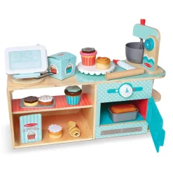 Melissa & Doug Wooden Play Food Set, Barista Coffee Bar – 35 Pieces