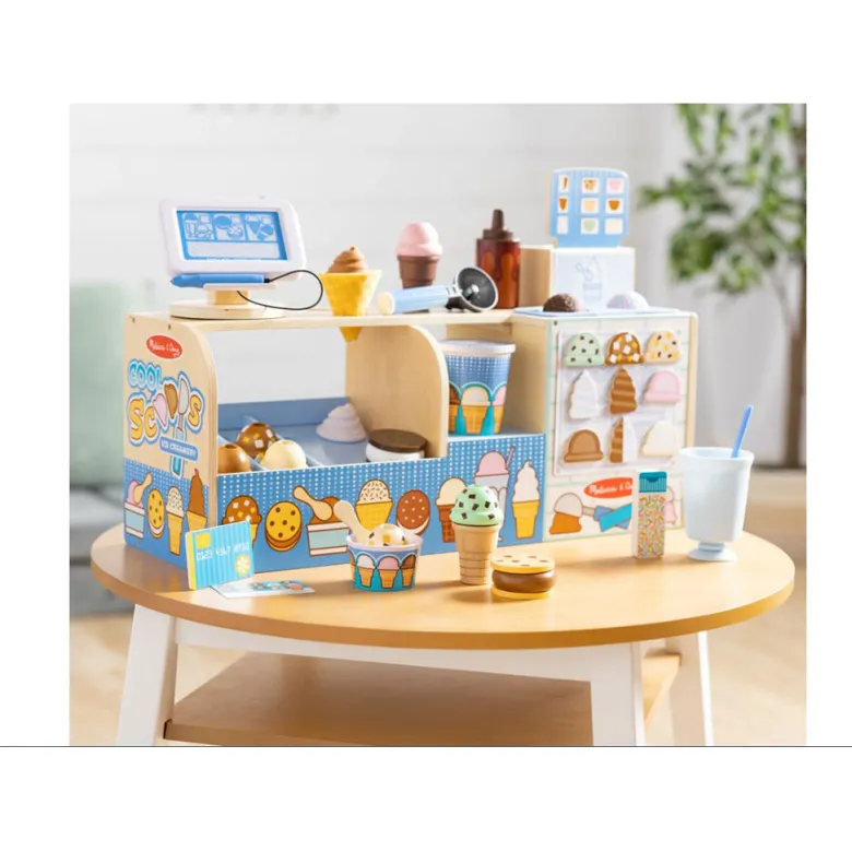 Melissa & Doug Wooden Play Food, Ice Cream Stand