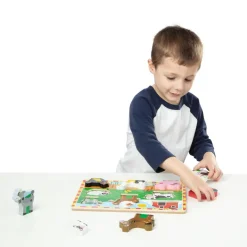 Melissa & Doug Wooden Puzzle with Large Pieces, Farm - 8 Pieces