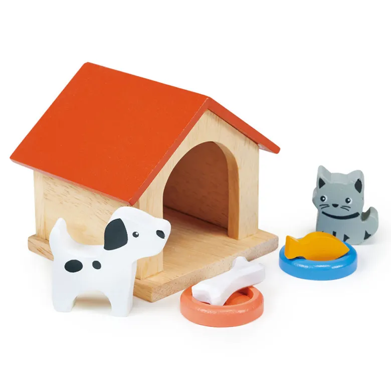 Mentari, Dollhouse Accessories, Pet Set with Dog and Cat