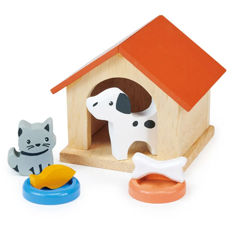 Mentari, Dollhouse Accessories, Pet Set with Dog and Cat