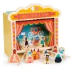 Mentari Little Puppet Theater with Wooden Figures