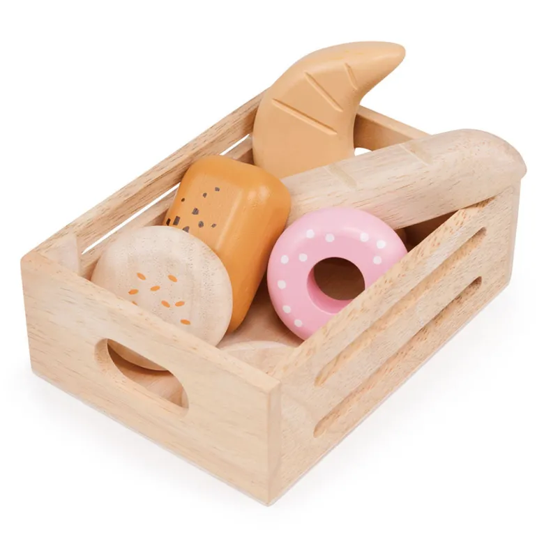 Mentari, Wooden Play Food - Box with Bakery Bread