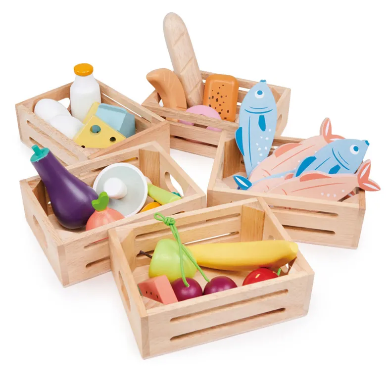 Mentari, Wooden Play Food - Box with Bakery Bread