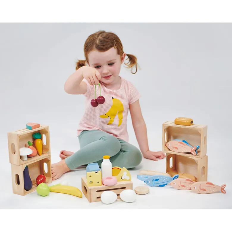 Mentari, Wooden Play Food - Box with Bakery Bread