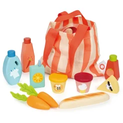 Mentari Wooden Play Food – Shopping Net with Groceries