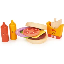 Mentari Wooden Play Food – Large Burger Set