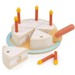 Mentari, Wooden Play Food – Birthday Cake with Candles