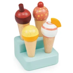 Mentari, Wooden Play Food, 4 Ice Cream Cones - Sunny Gelato