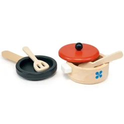 Mentari, Wooden Play Food - Pan and Saucepan