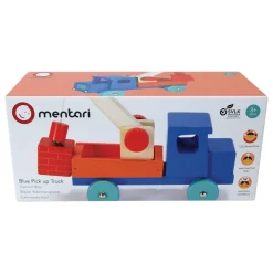 Mentari Wooden Toy Vehicle, Blue Crane Truck