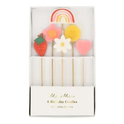 Meri Meri Cake Candles, Happy Face Icon – Pack of 6