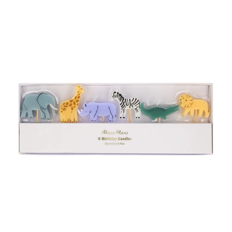 Meri Meri Cake Candles, Jungle Animals - Set of 5