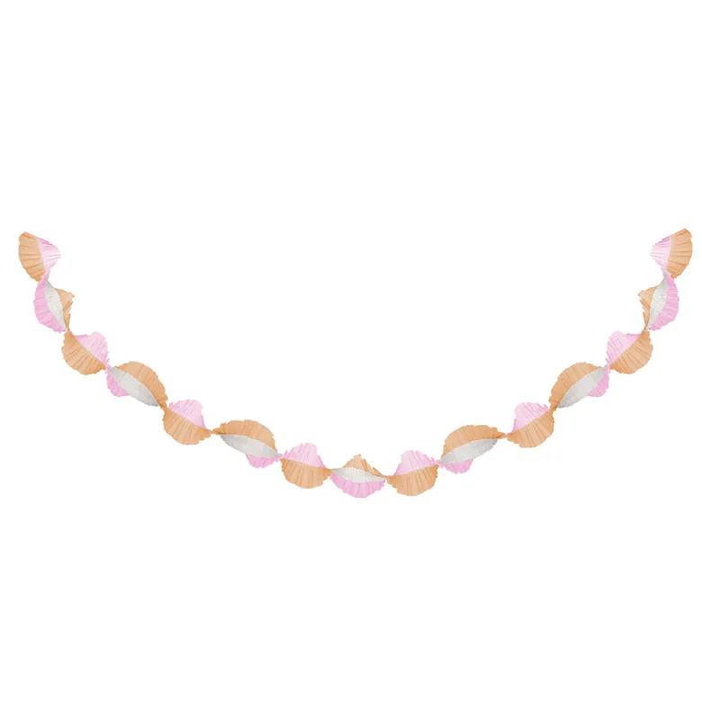 Meri Meri Crepe Paper with Ruffles, Pink and Peach - 3m