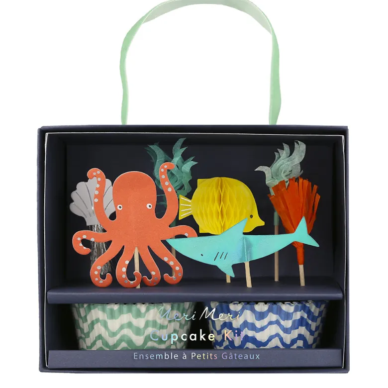 Meri Meri Cupcake Set, Octopus and Shark