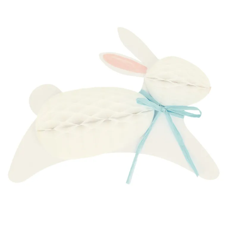 Meri Meri Easter, Honeycomb Decorations – Pom Pom Bunnies – 6 Pack