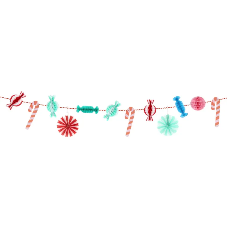 Meri Meri Garland, Mini Gingerbread Garland with Christmas Candy - 0.9 m