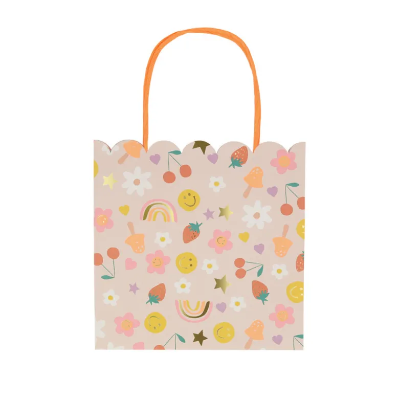 Meri Meri Gift Bags, Happy Face Icons – Set of 8