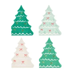 Meri Meri Napkins, Christmas Tree with Bow - Set of 16