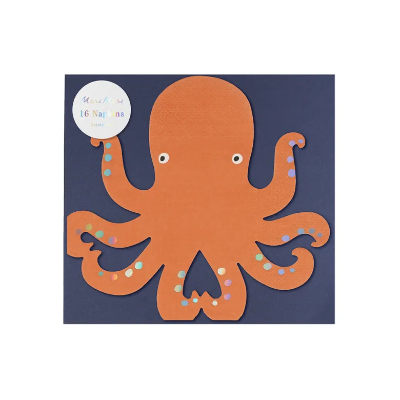 Meri Meri Napkins, Octopus - Pack of 16