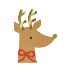 Meri Meri Napkins, Reindeer with Red Bow - 16 pcs.