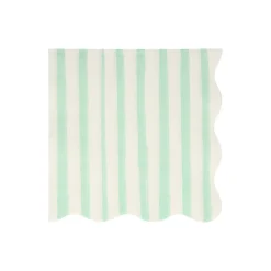 Meri Meri Napkins Size L, Mint Stripe - 16 pcs.