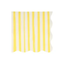 Meri Meri Napkins Size L, Yellow Stripe - 16 Pack