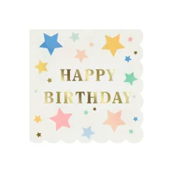 Meri Meri Napkins Size L – Happy Birthday Stars, Set of 16