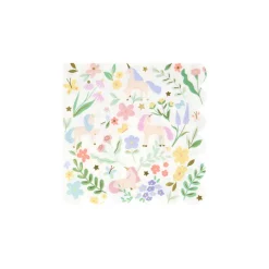 Meri Meri Napkins, Size L, Meadow Unicorn - Pack of 16