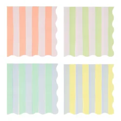 Meri Meri Napkins Size L, Pastel Stripe - Pack of 16