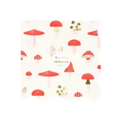 Meri Meri Napkins Size L, Merry Mushroom - 16 pcs.