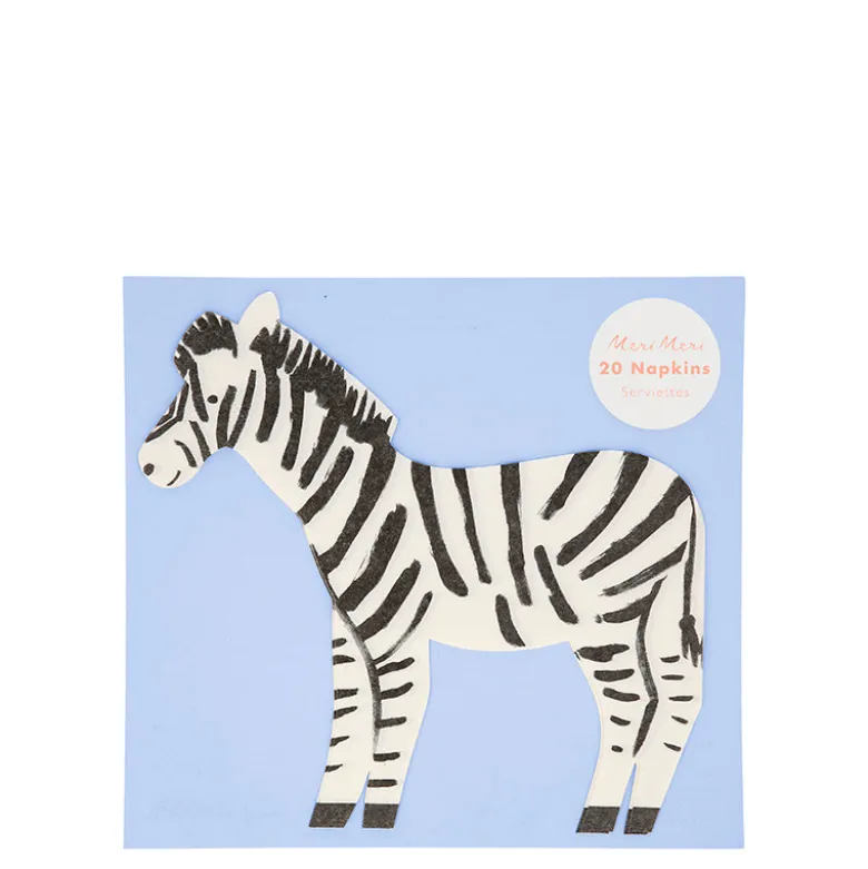 Meri Meri Napkins Size S, Zebra - Pack of 20