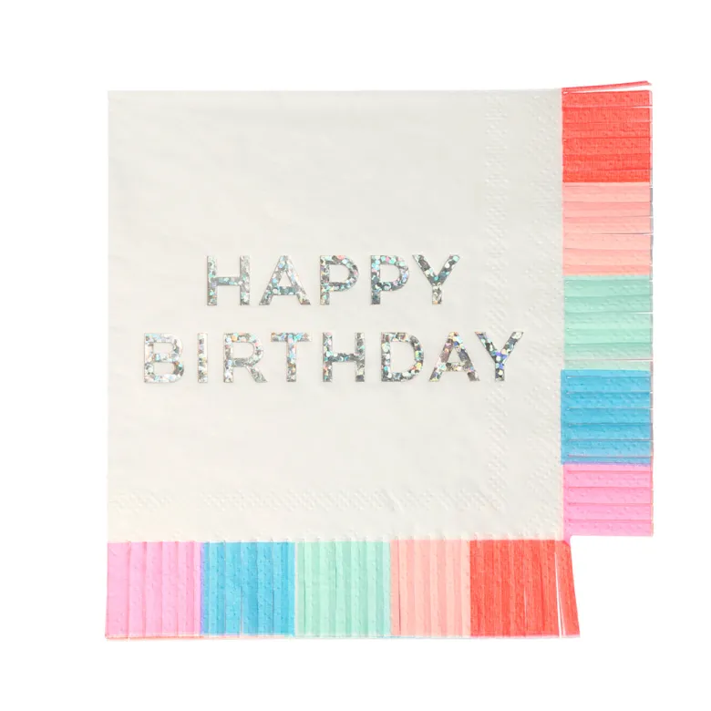 Meri Meri Napkins Size S, Birthday Fringe - 16 pcs.