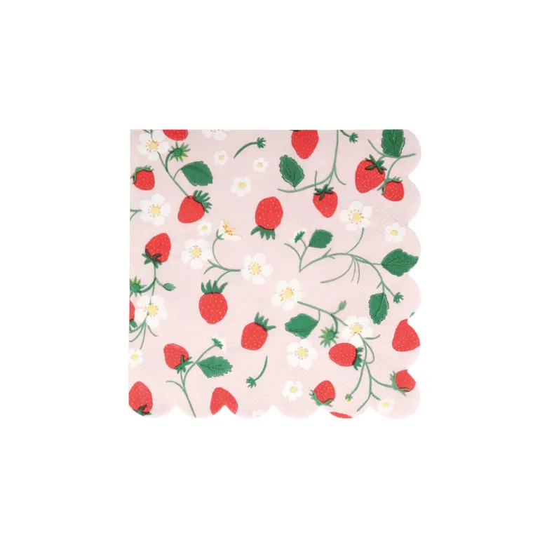 Meri Meri Napkins Size S, Strawberry - Pack of 16